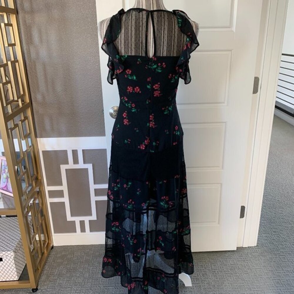 Express Tiered Floral Floor Length Dress - Picture 3 of 11
